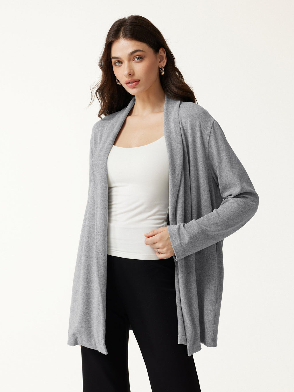 LiteWarm Lapel Long Sleeve Belted Cardigan