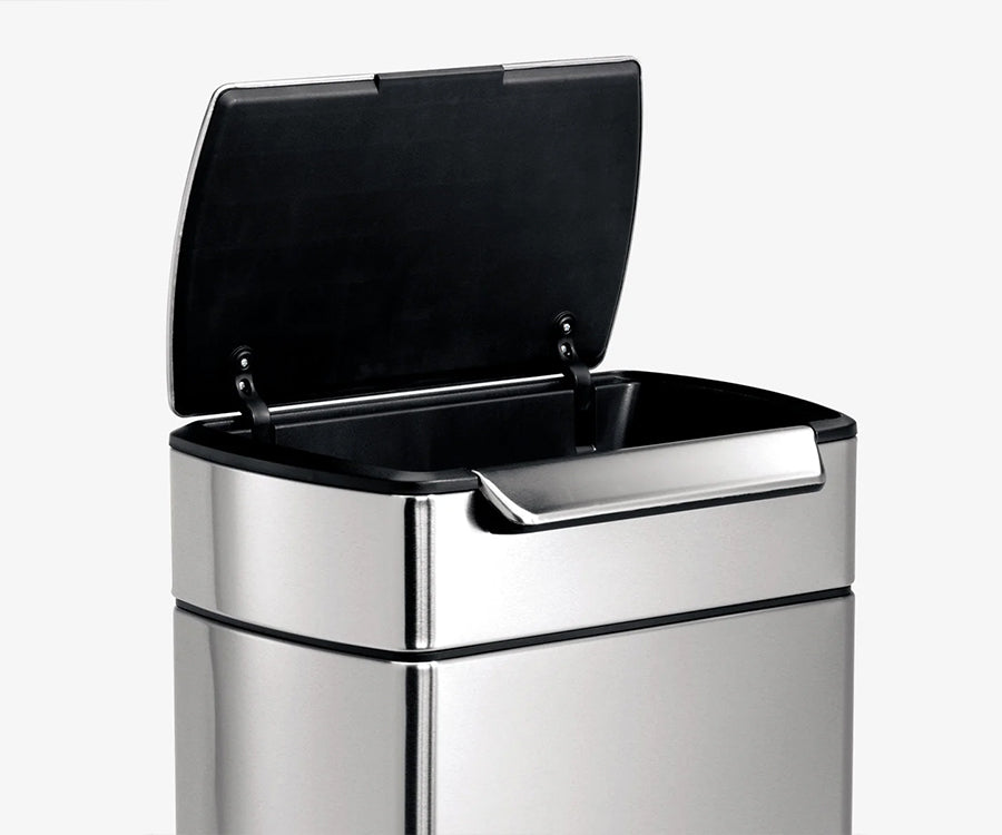 48L Dual Compartment Rectangular Touch-Bar Can feature