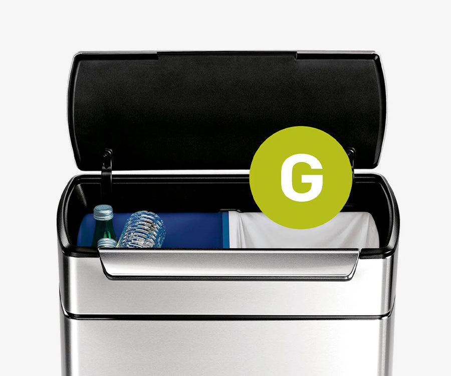 48L Dual Compartment Rectangular Touch-Bar Can feature