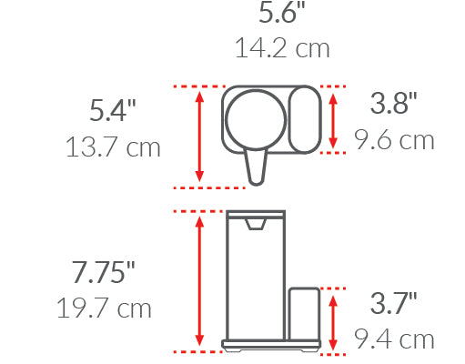 14 oz. Sensor Pump Dish - with Personalization dimensions