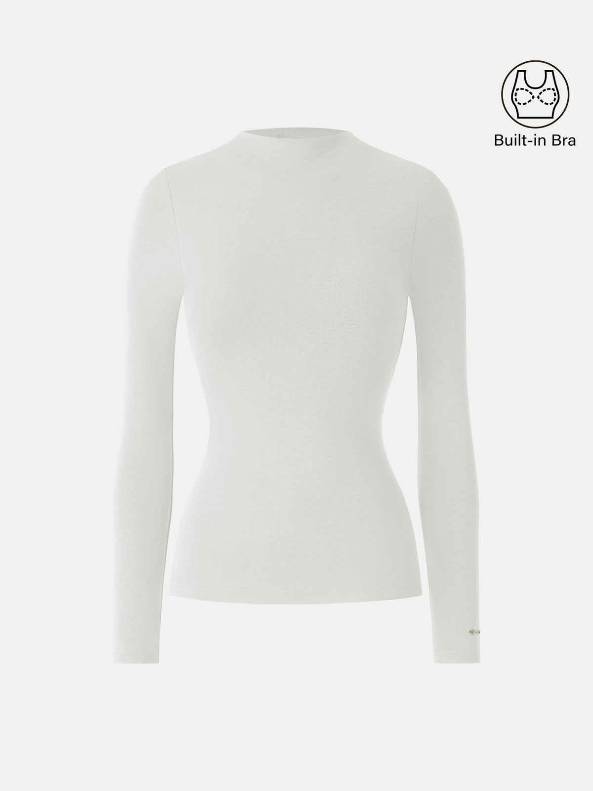 LiteWarm Mockneck Long Sleeve Built-In Bra Top 3.0