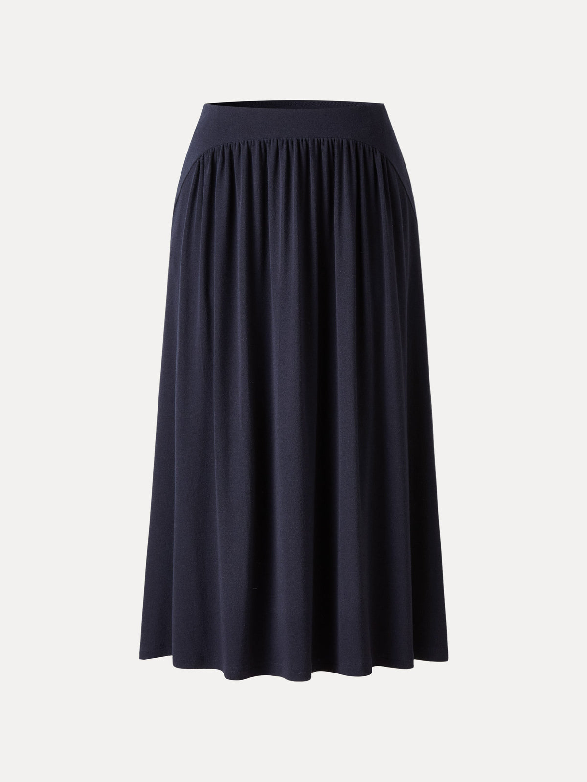 LiteWarm High-Rise Gathered A-Line Midi Skirt with Pockets