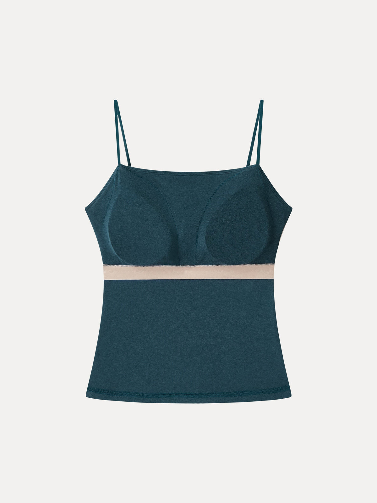 2-Piece Top Set LiteWarm Square Neck Spaghetti Strap Bell Sleeve Built-In Bra Cami 2.0