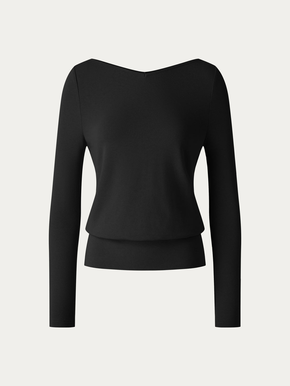 ProWarm V-Neck Long Sleeve Banded Hem Top