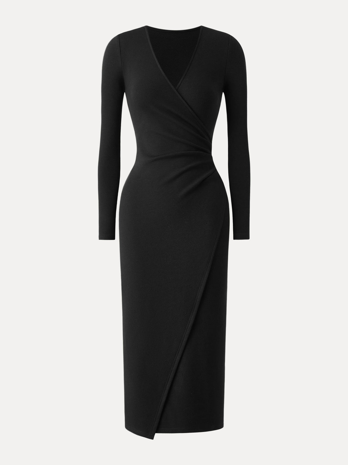 ProWarm Surplice Long Sleeve Tucked Dress