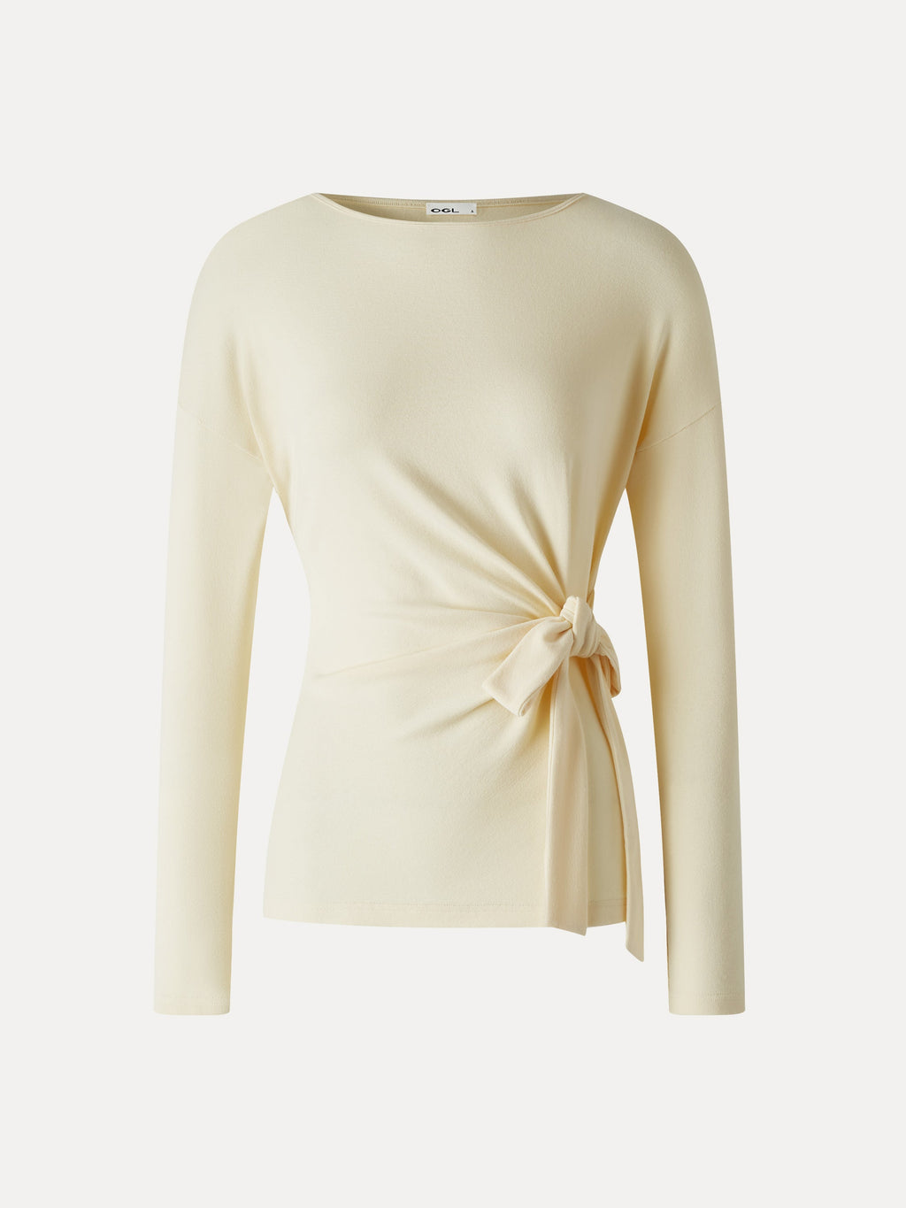 LiteWarm Boatneck Long Sleeve Tie-Waist Top