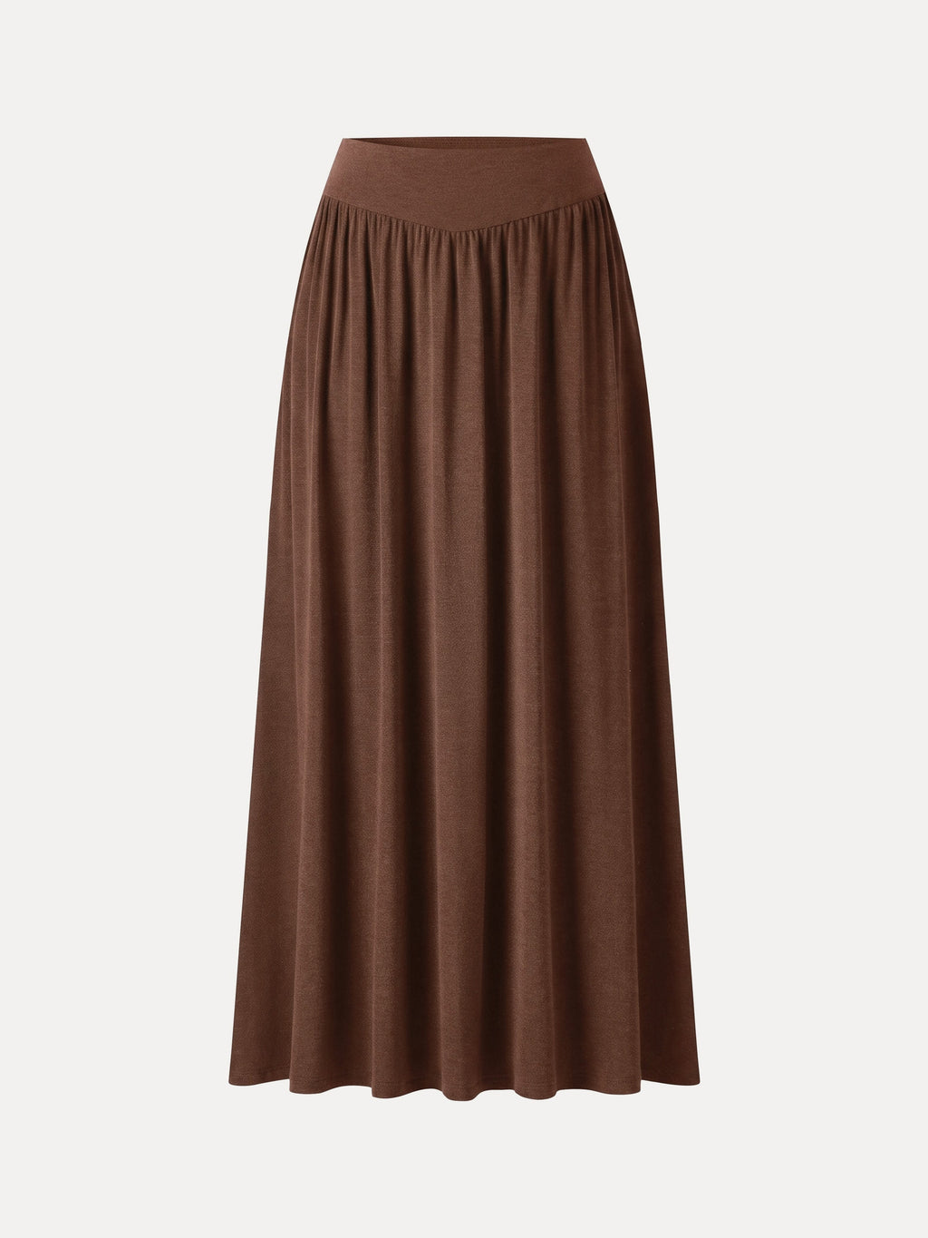 LiteWarm Mid-Rise Ruched A-Line Midi Skirt with Pockets