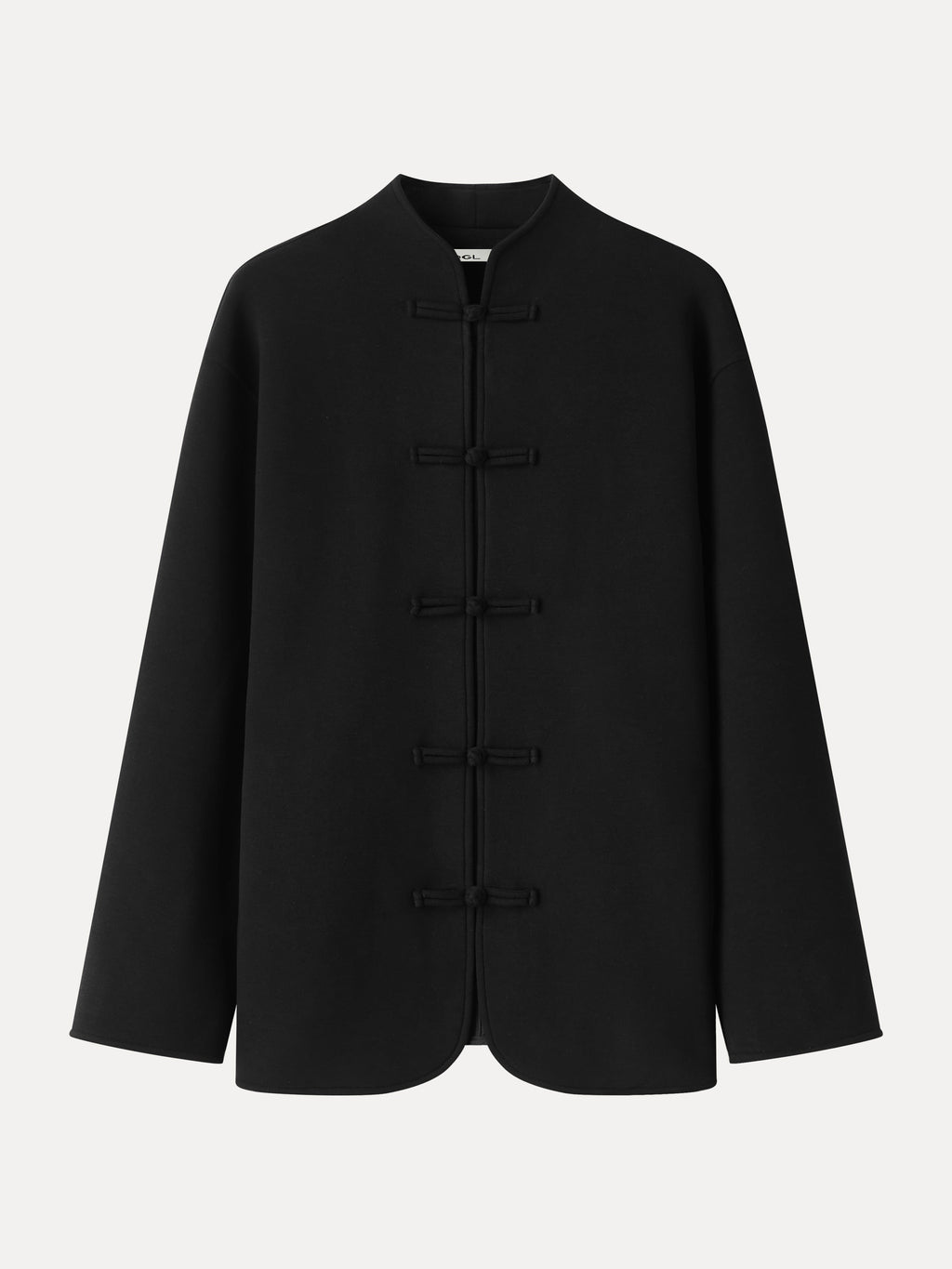 FuzzLuxe Mandarin Collar Frog-Button Jacket with Pockets