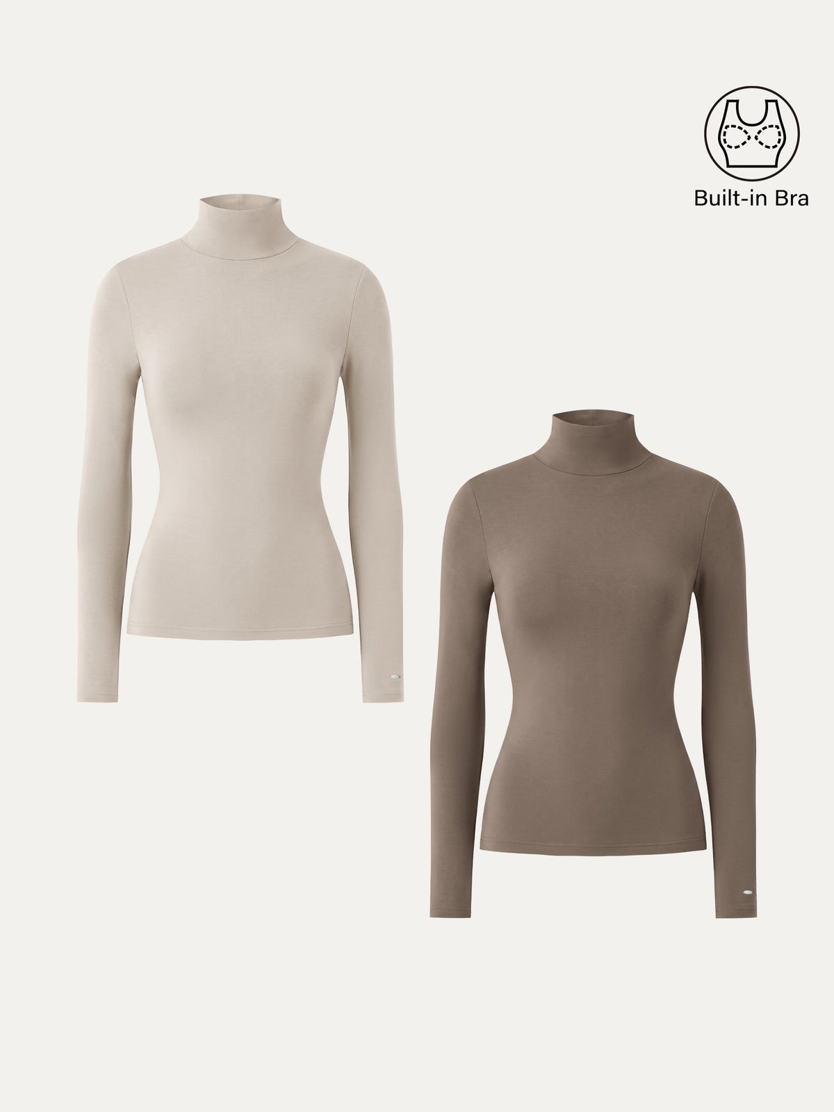 MaxWarm Turtleneck Long Sleeve Built-In Bra Top 3.0