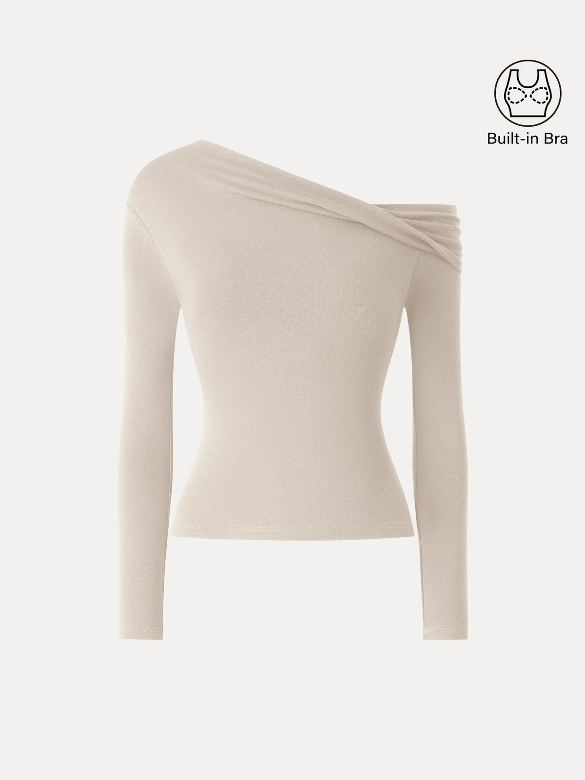 LiteWarm Convertible Neck Long Sleeve Built-In Bra Top