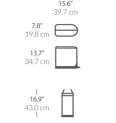 10L Butterfly Step Can dimensions