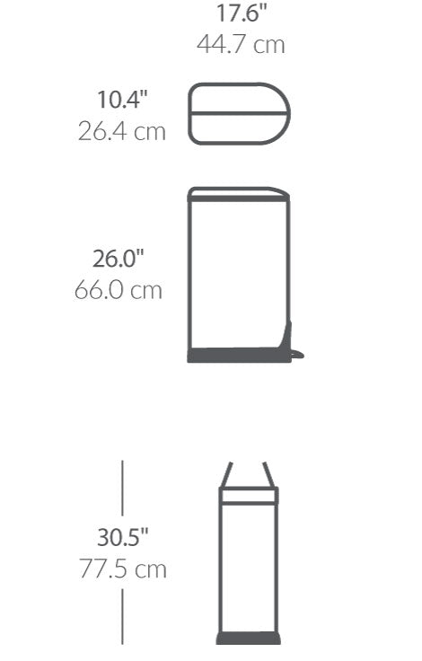 30L Butterfly Step Can dimensions