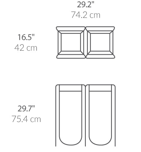 Double X-Frame Hamper with Personalization dimensions