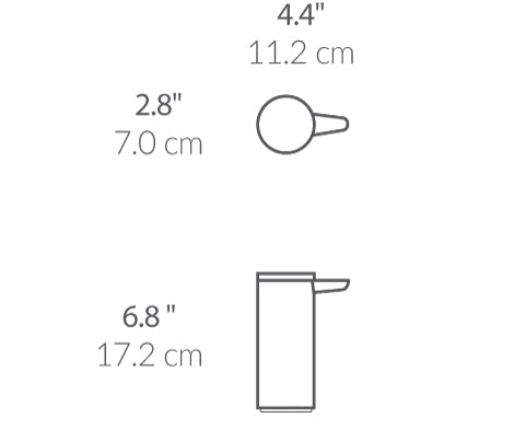 9 oz. Rechargeable Liquid Sensor Pump (2022) dimensions