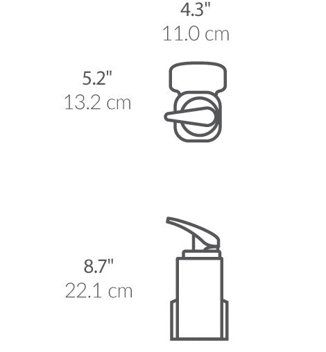 Square Push Pump with Caddy dimensions