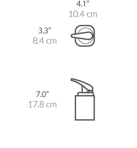 Square Push Pump dimensions