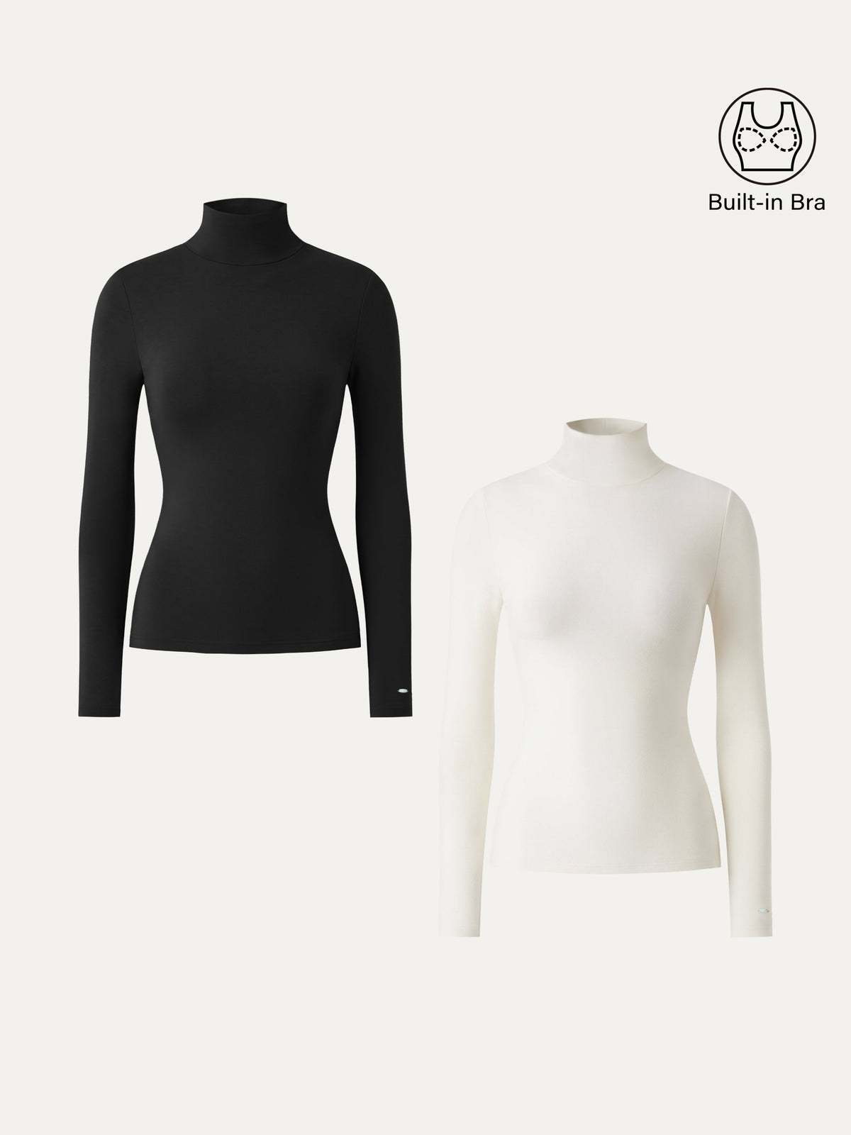 MaxWarm Turtleneck Long Sleeve Built-In Bra Top 3.0