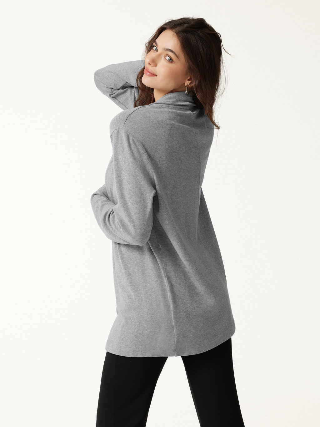 LiteWarm Lapel Long Sleeve Belted Cardigan