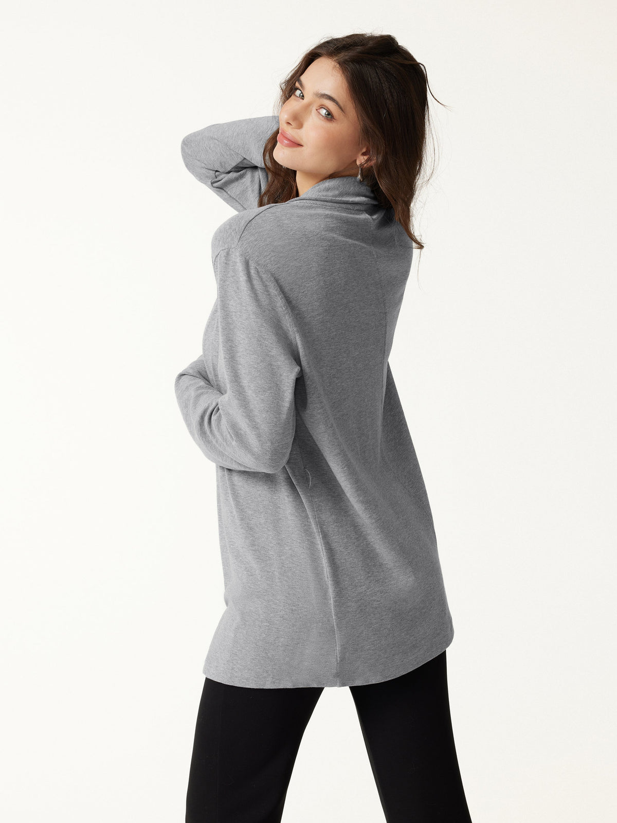 LiteWarm Lapel Long Sleeve Belted Cardigan