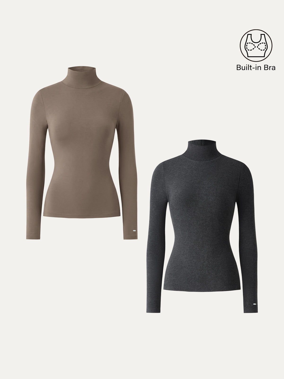 MaxWarm Turtleneck Long Sleeve Built-In Bra Top 3.0