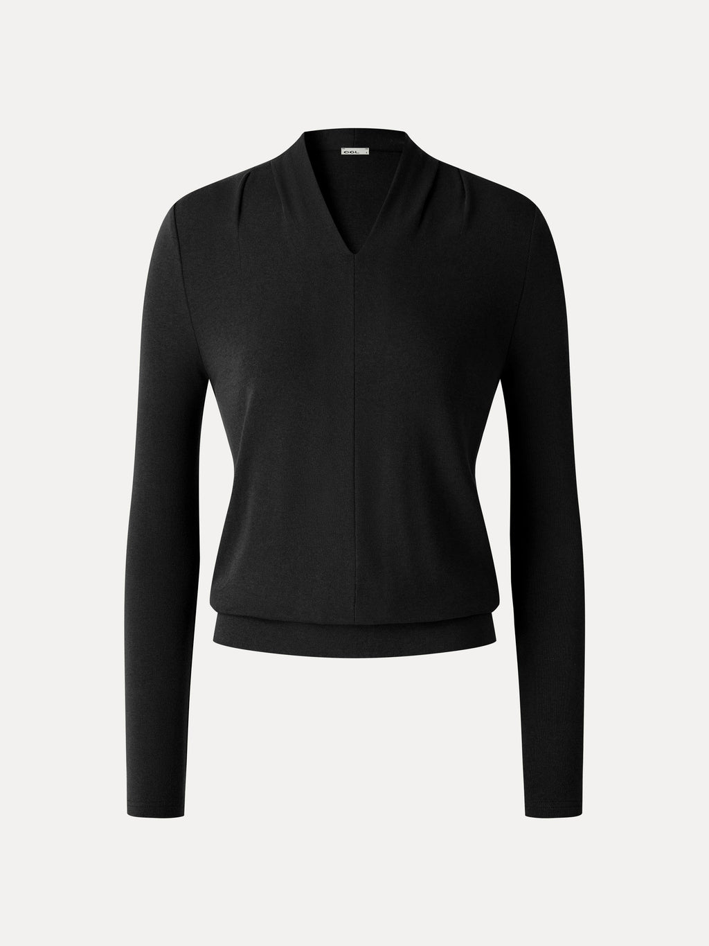 LiteWarm V-Neck Long Sleeve Tucked Shoulder Top