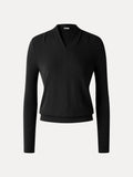 LiteWarm V-Neck Long Sleeve Tucked Shoulder Top