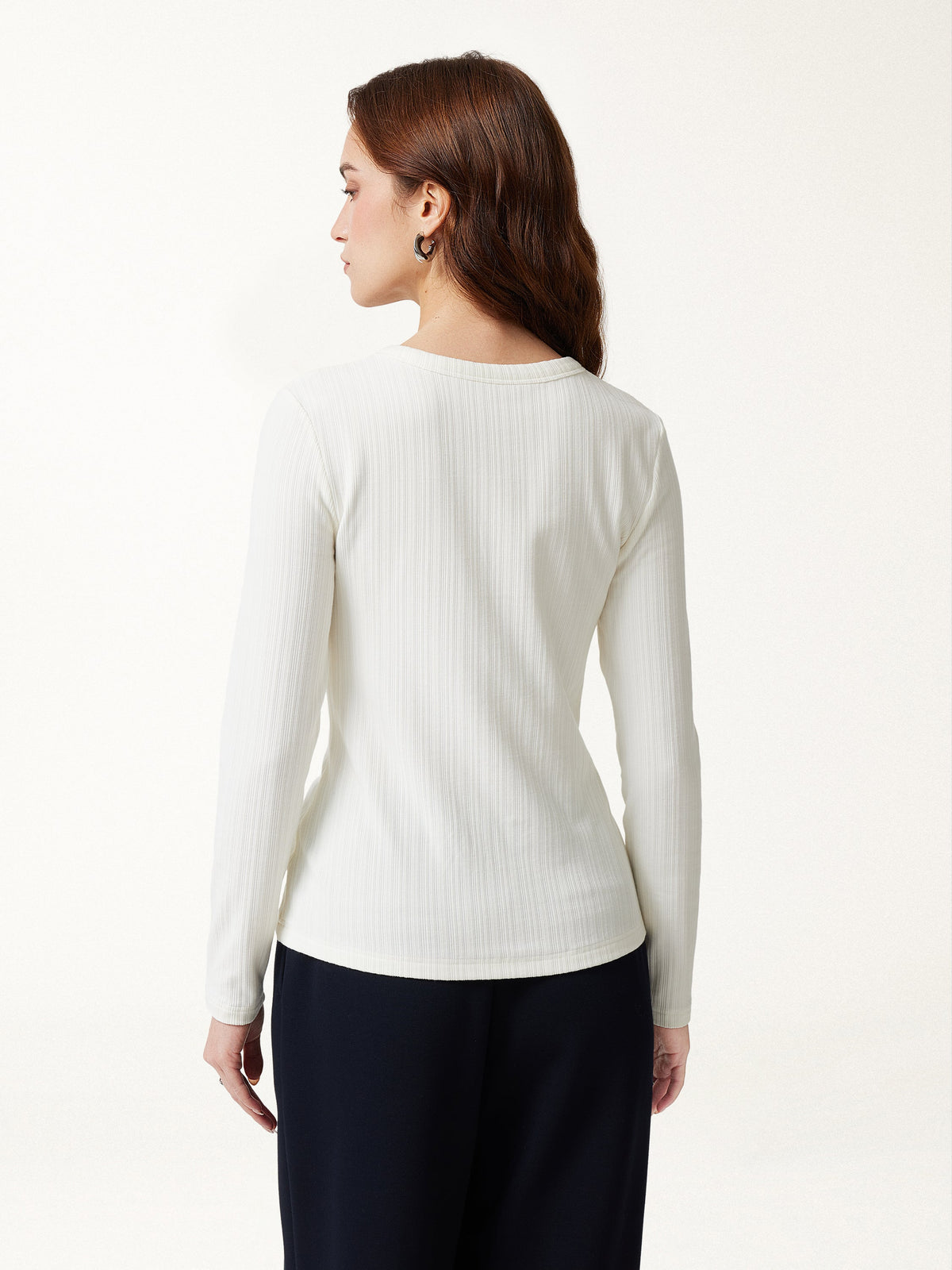 ProWarm Viscose Henley Neck Long Sleeve Built-In Bra Top 3.0