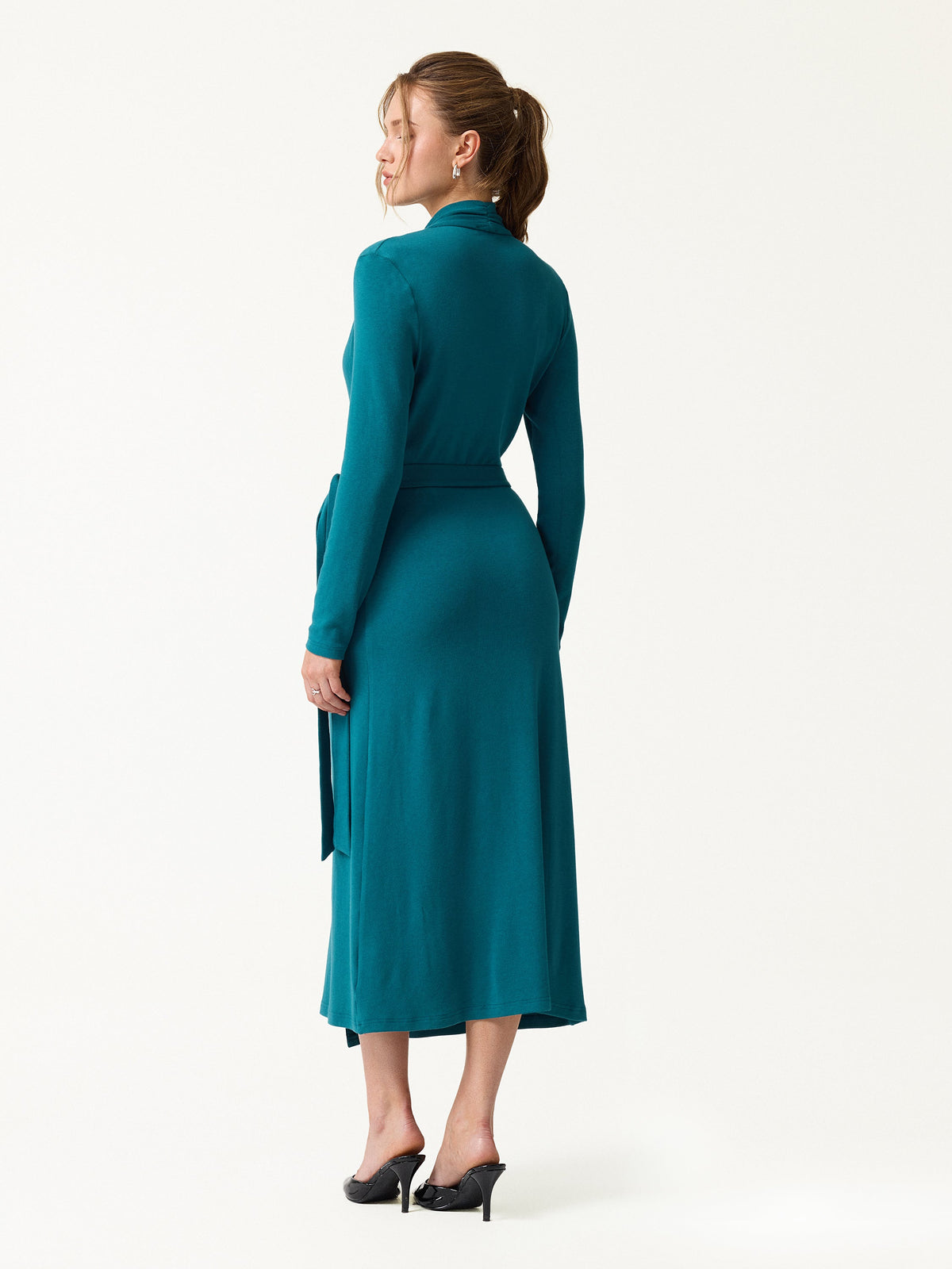 LiteWarm Classic Long Sleeve Midi Wrap Dress