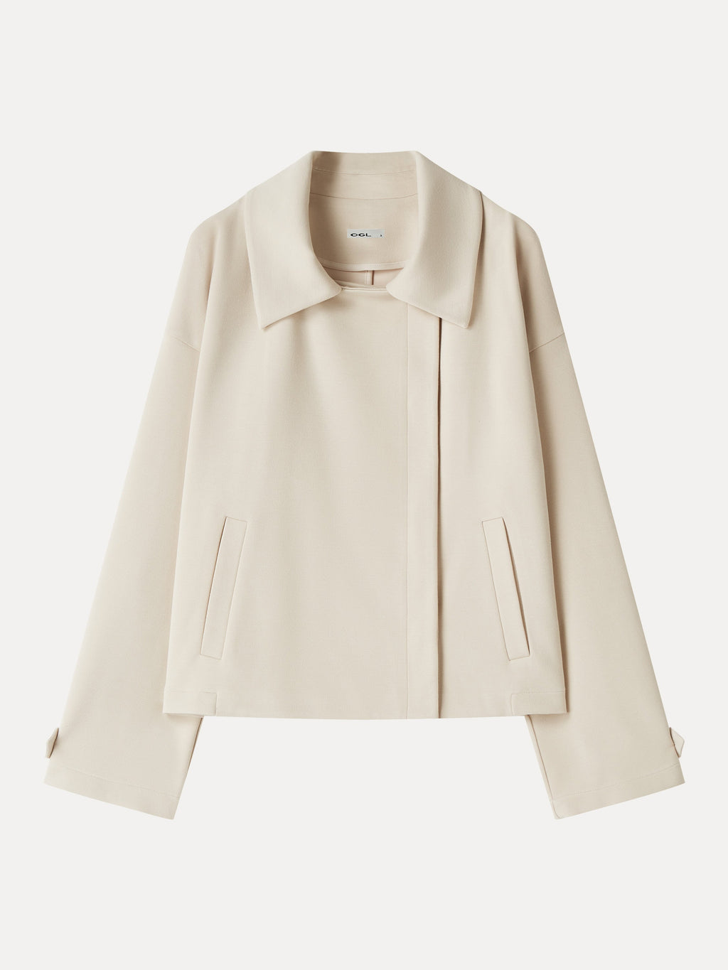 Bamboo Piqué Peaked Lapel Cuff-Tab Jacket with Pockets