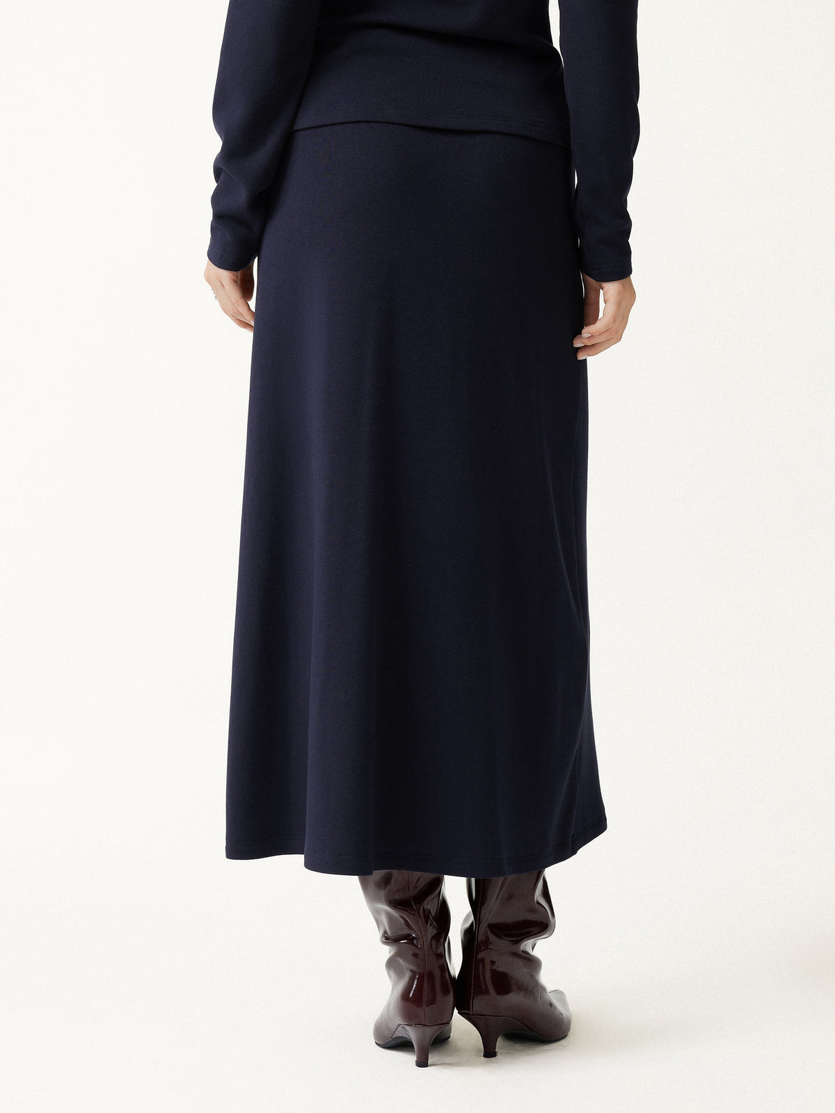 ProWarm Mid-Rise Pintuck A-Line Midi Skirt