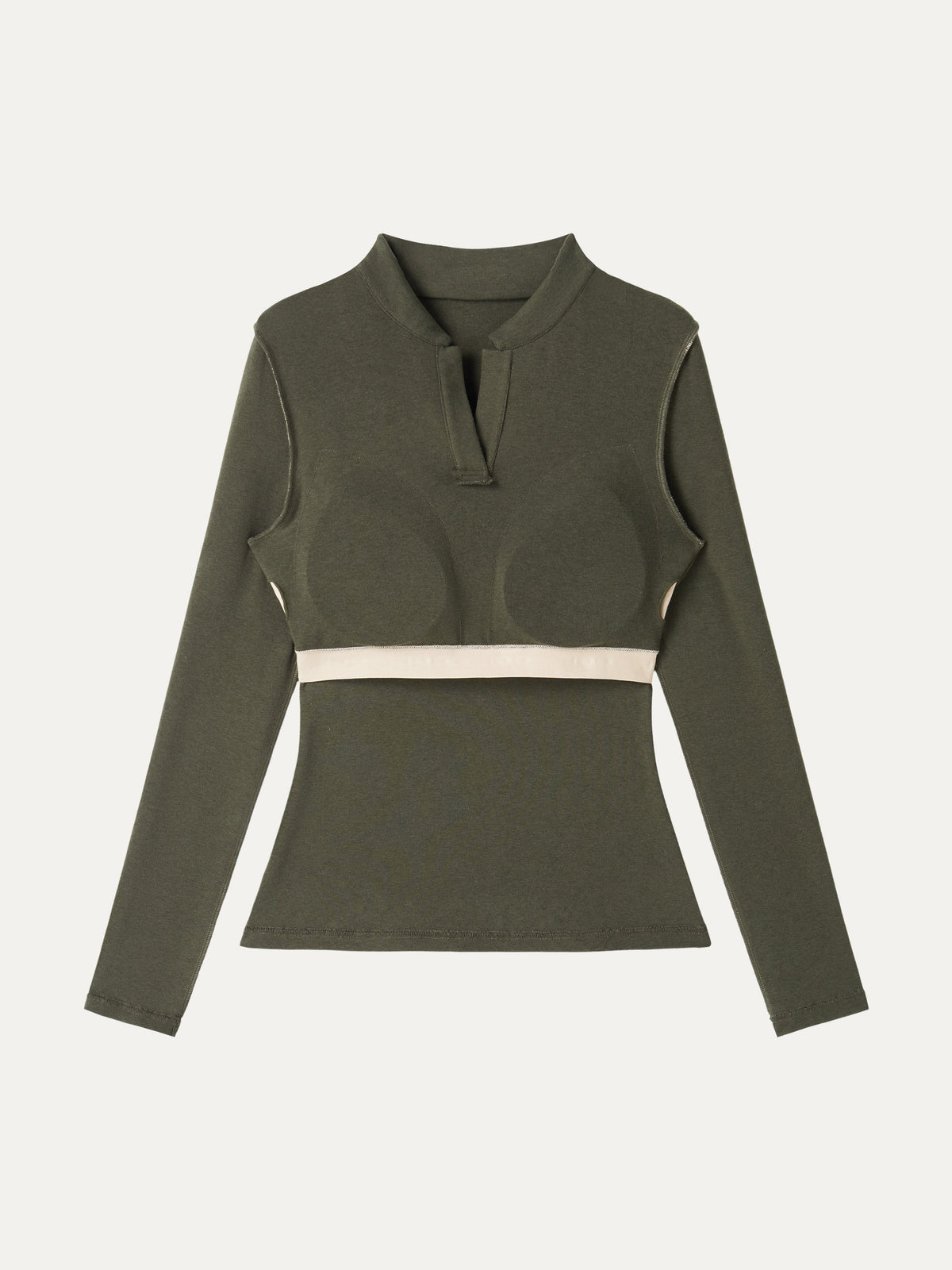 LiteWarm Office Staple V-Neck Lapel Long Sleeve Built-In Bra Top 2.0