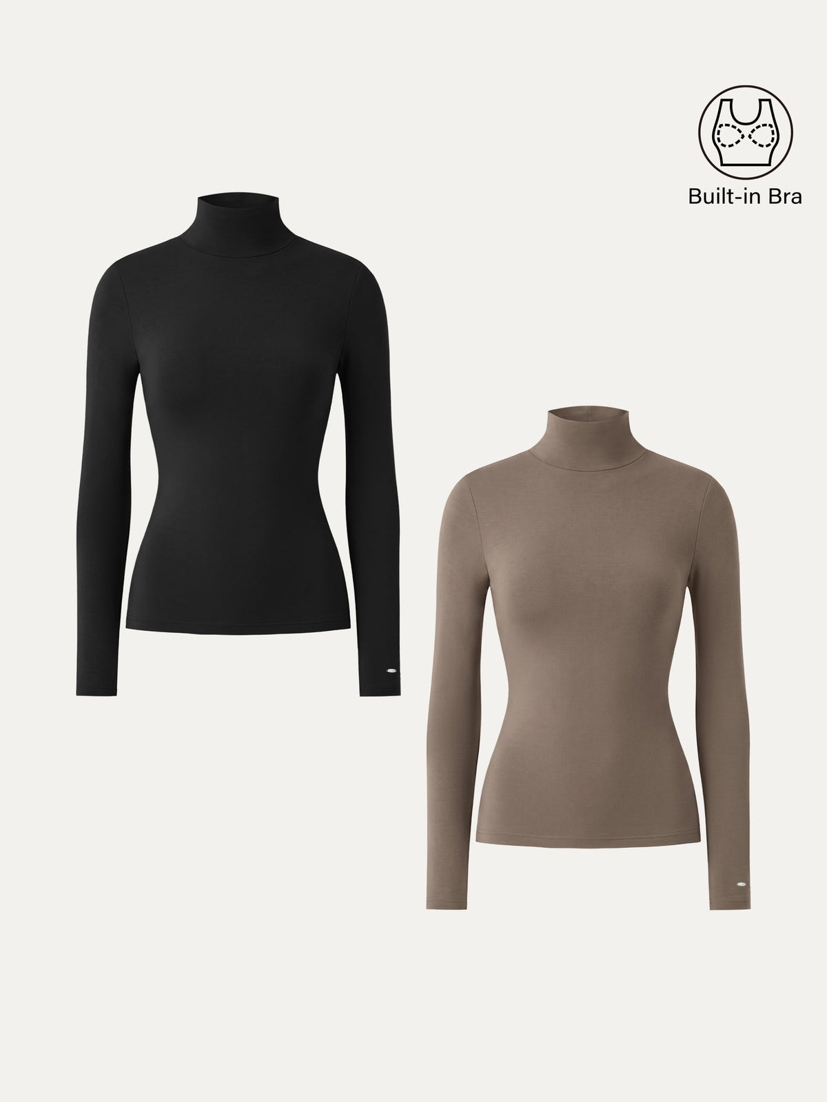 MaxWarm Turtleneck Long Sleeve Built-In Bra Top 3.0