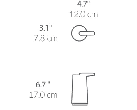 Foam Sensor Pump dimensions