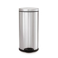 studio 30 litre round step can, brushed stainless steel
