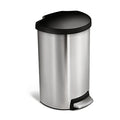 studio 40 litre semi-round step can, brushed stainless steel plastic lid