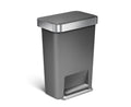 studio 45 litre, rectangular plastic step can with liner pocket