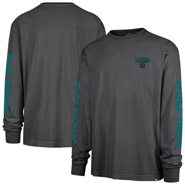 Miami Dolphins '47 Cairn Ravine Foundation Throwback Long Sleeve T-Shirt - Black