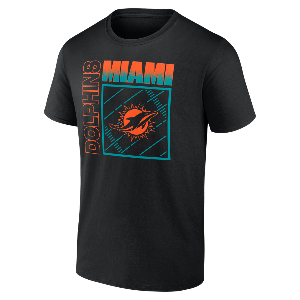 Miami Dolphins Big & Tall Home Field Pop Personalized Name & Number T-Shirt - Black