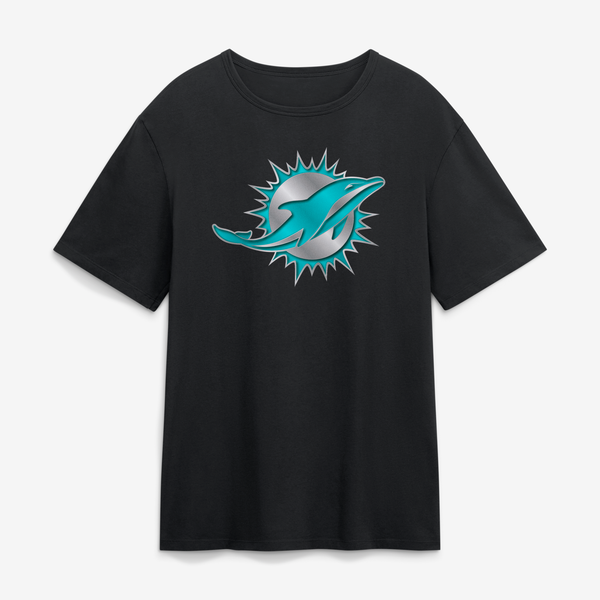 Miami Dolphins Forged Mascot Personalized Name & Number T-Shirt - Black