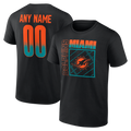 Miami Dolphins  Home Field Pop Personalized Name & Number T-Shirt - Black