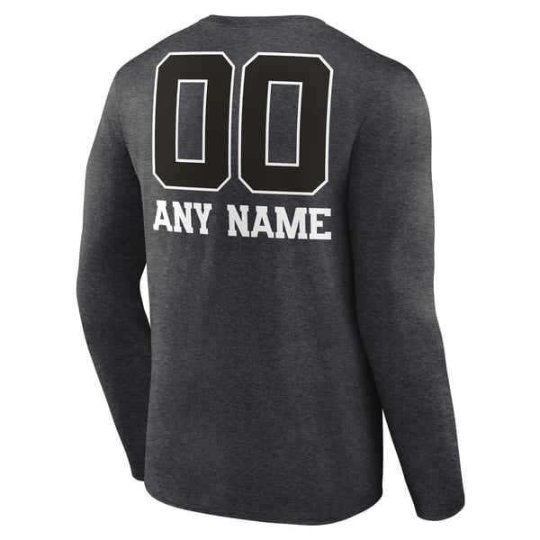 Miami Dolphins Personalized Name & Number Monochrome Long Sleeve T-Shirt - Charcoal