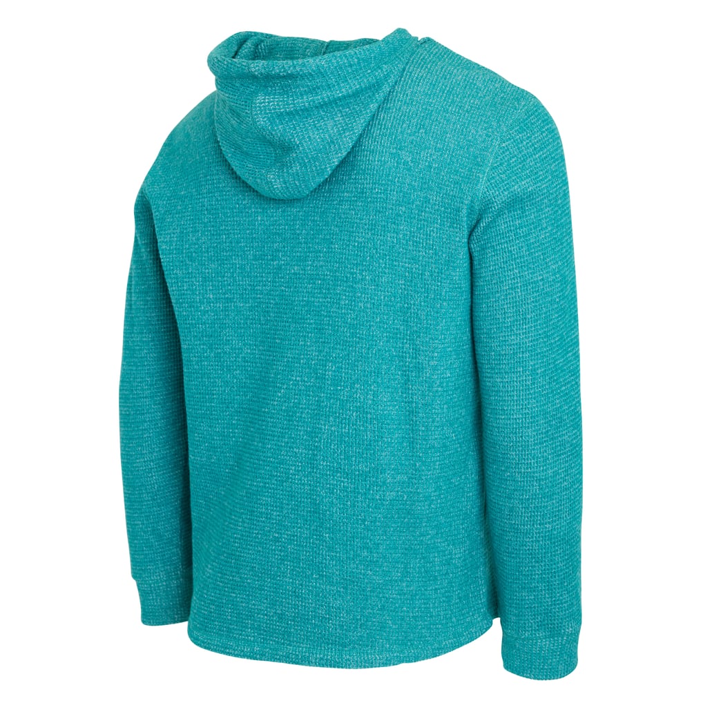 Miami Dolphins Darius Rucker Collection by Fanatics Waffle Knit Hooded Tri-Blend Long Sleeve T-Shirt - Aqua