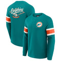 Miami Dolphins Darius Rucker Collection by Fanatics Waffle-Knit Raglan Long Sleeve Henley T-Shirt - Aqua