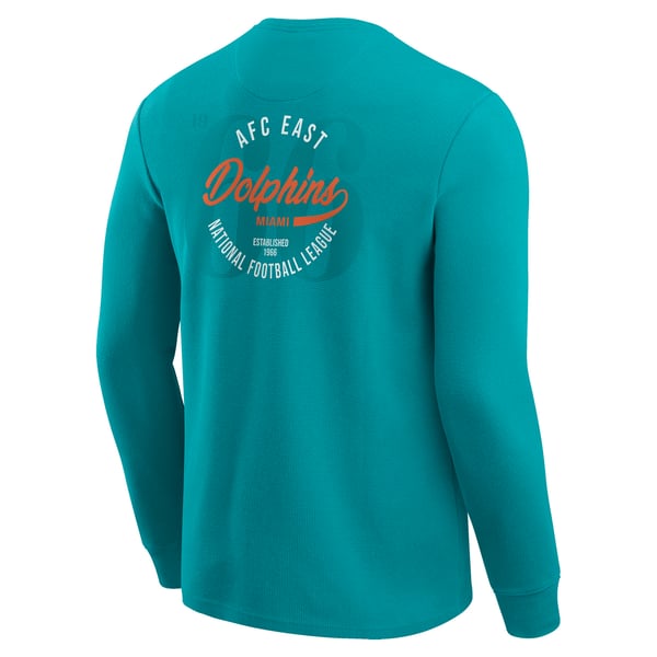 Miami Dolphins Darius Rucker Collection by Fanatics Washed Waffle-Knit Long Sleeve T-Shirt - Aqua