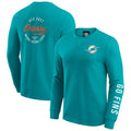 Miami Dolphins Darius Rucker Collection by Fanatics Washed Waffle-Knit Long Sleeve T-Shirt - Aqua