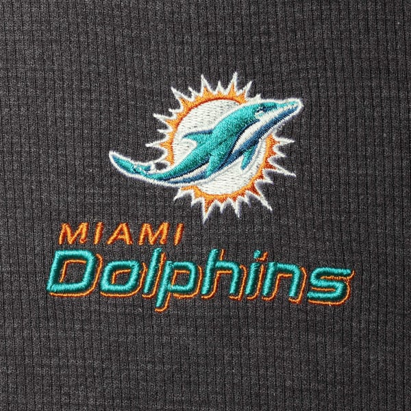Miami Dolphins Dunbrooke Logo Maverick Thermal Henley Long Sleeve T-Shirt - Charcoal