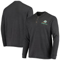 Miami Dolphins Dunbrooke Logo Maverick Thermal Henley Long Sleeve T-Shirt - Charcoal