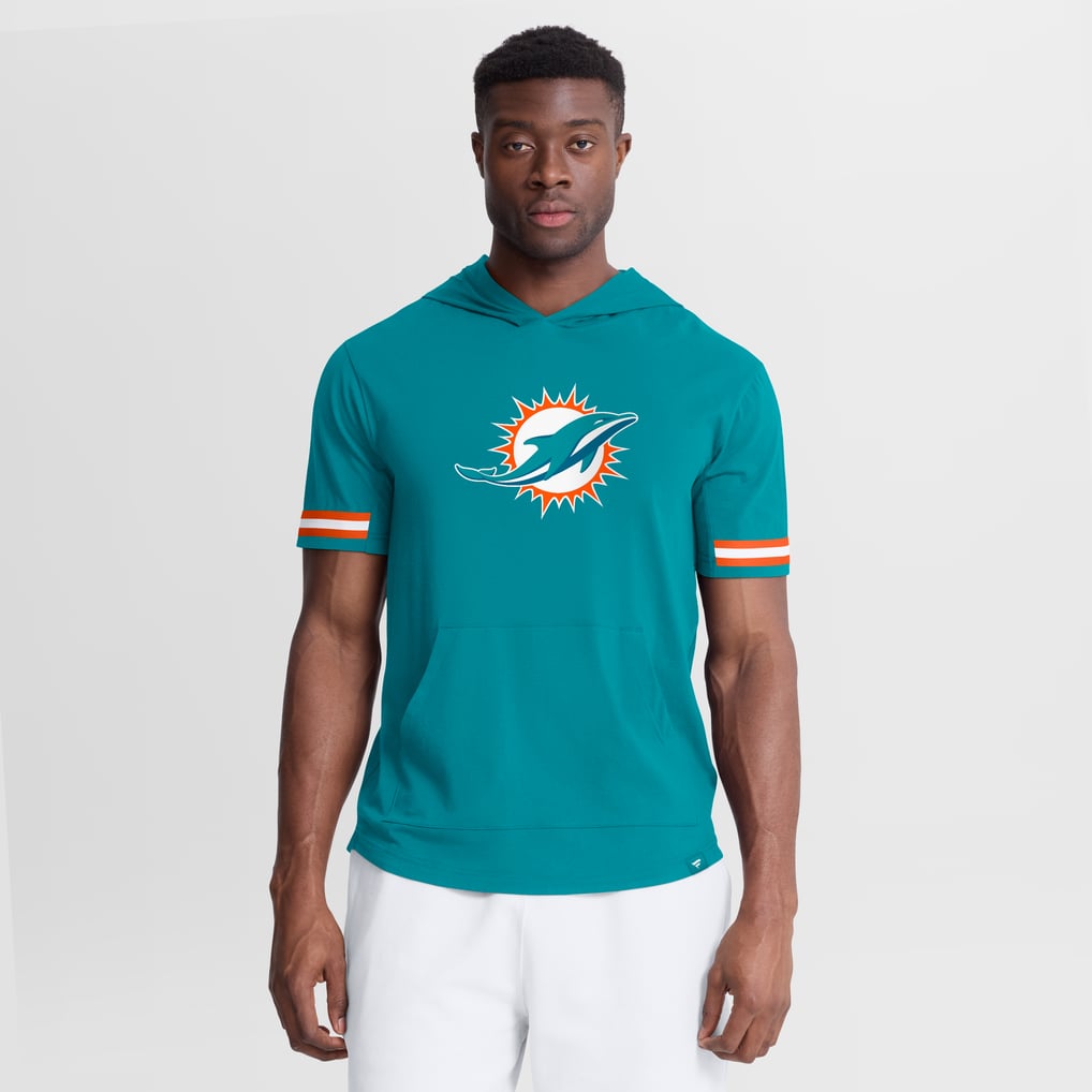Miami Dolphins Fanatics Optimal Play Short Sleeve Hooded T-Shirt - Aqua
