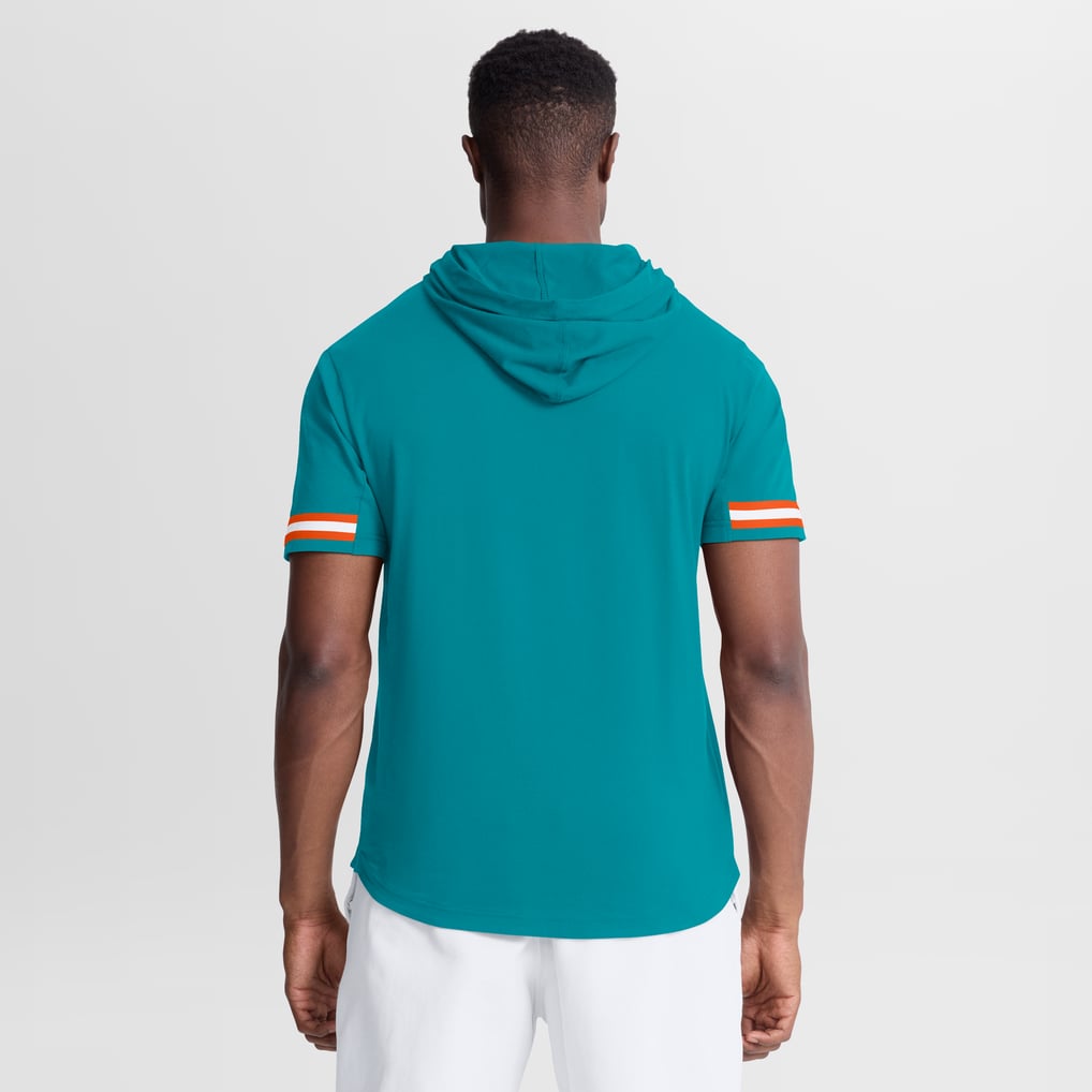 Miami Dolphins Fanatics Optimal Play Short Sleeve Hooded T-Shirt - Aqua