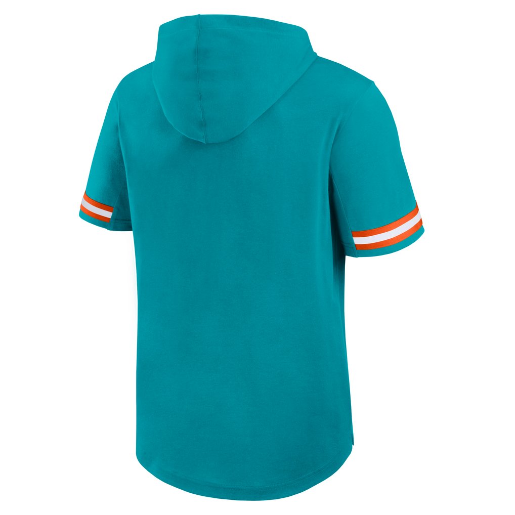 Miami Dolphins Fanatics Optimal Play Short Sleeve Hooded T-Shirt - Aqua